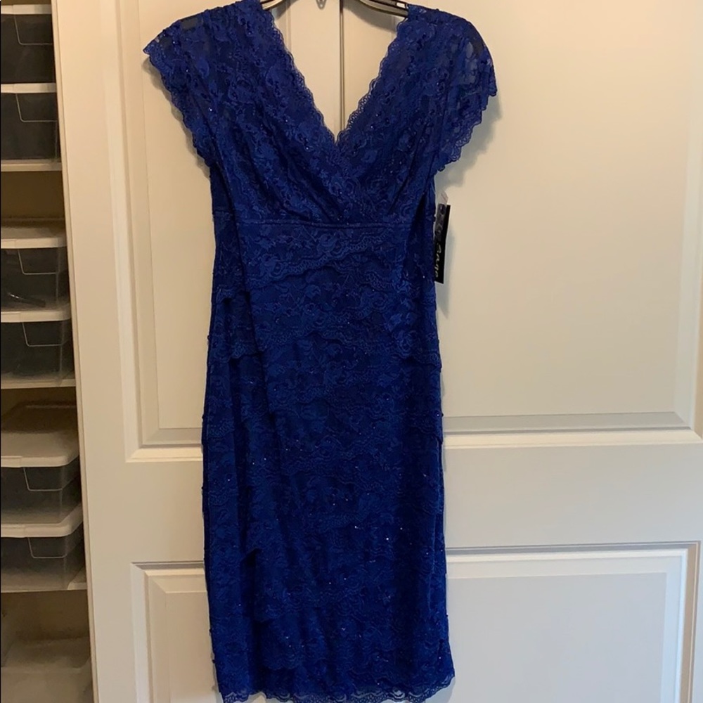 Blue sage cocktail dress, size 6